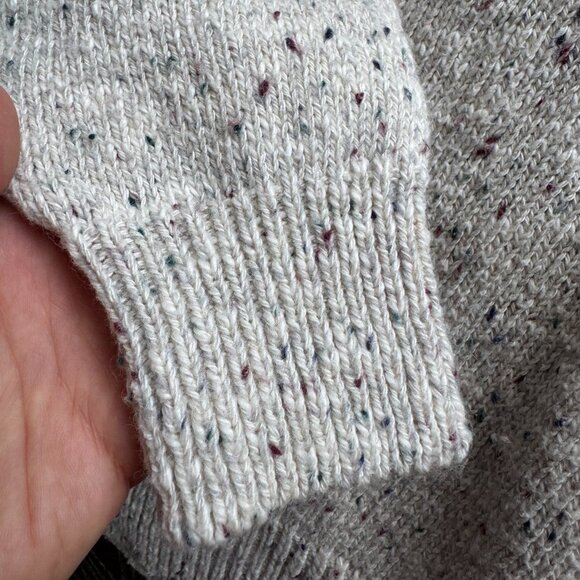 Vtg 90s Northern Reflections cream speckled button collar wool grandpa sweater - Picture 9 of 9